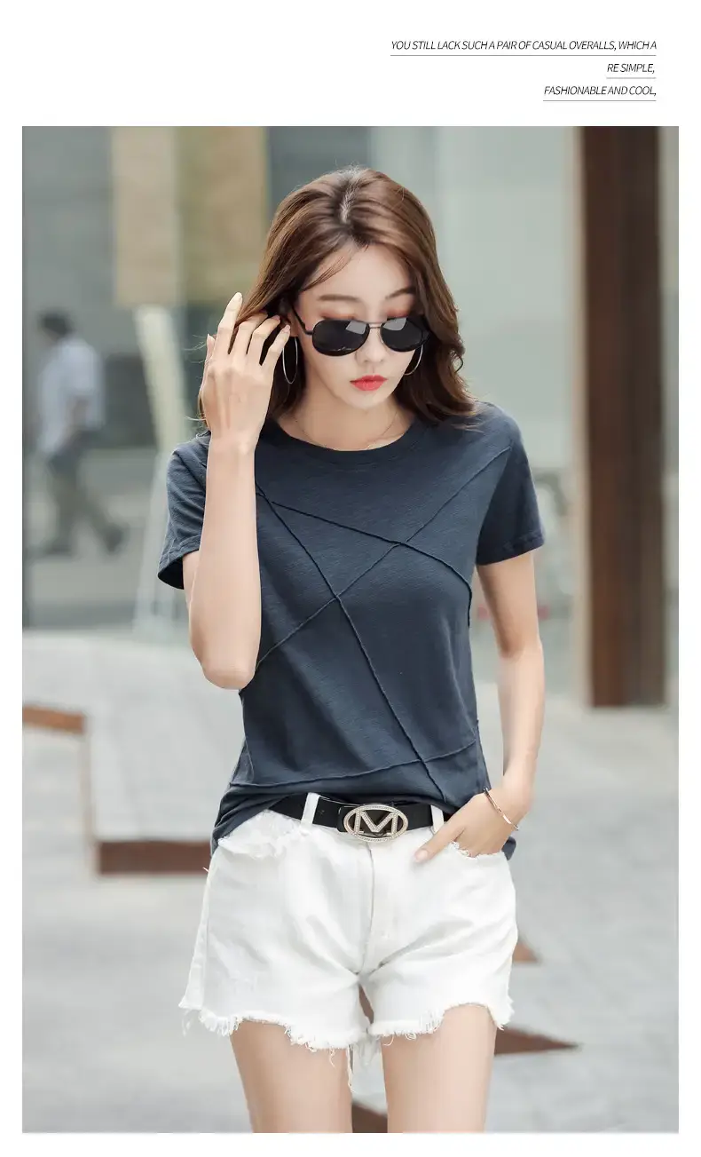 Women Loose Fit Pink Cotton T-Shirt 2025 Summer — feature 20
