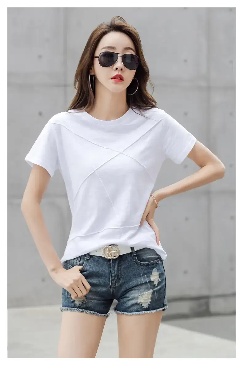 Women Loose Fit Pink Cotton T-Shirt 2025 Summer — feature 21
