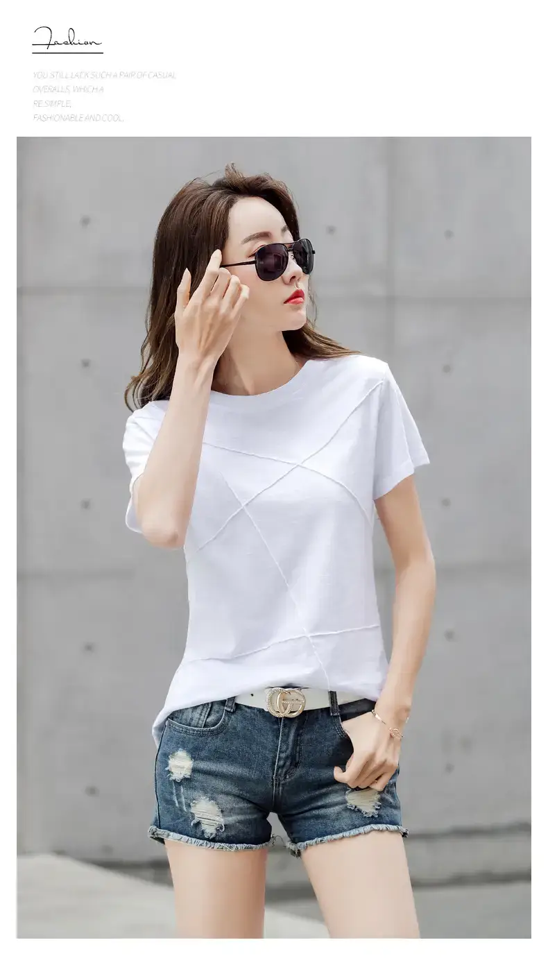 Women Loose Fit Pink Cotton T-Shirt 2025 Summer — feature 22