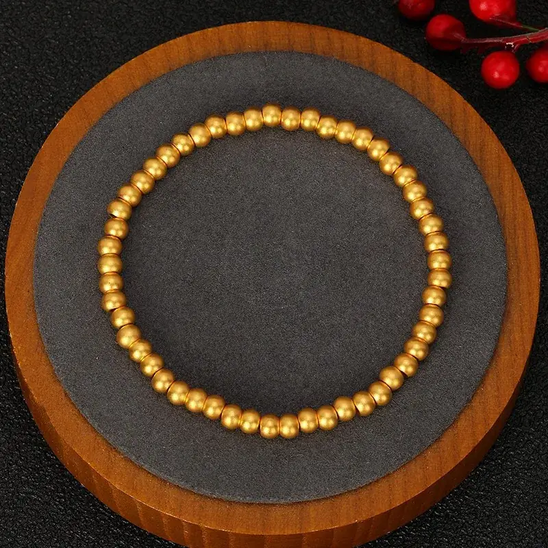 Water Shell Gold 999 Pure Gold Beads Bracelet - Image 2