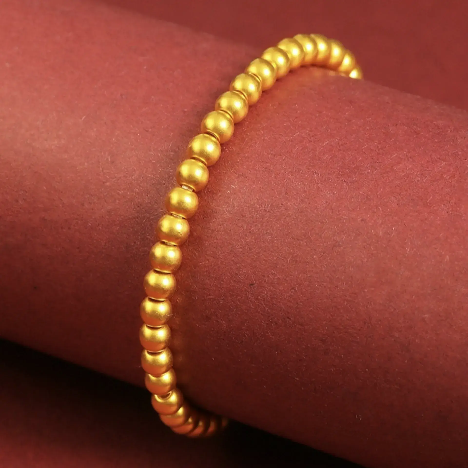 Water Shell Gold 999 Pure Gold Beads Bracelet - Image 3
