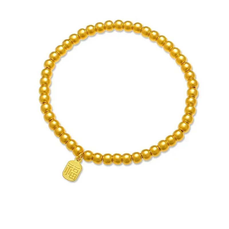 Water Shell Gold 999 Pure Gold Beads Bracelet - Image 5