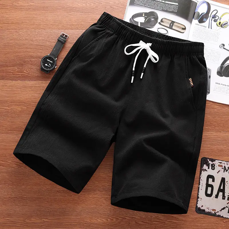 Men Black Breathable Shorts Large Casual Summer Pants - Image 58