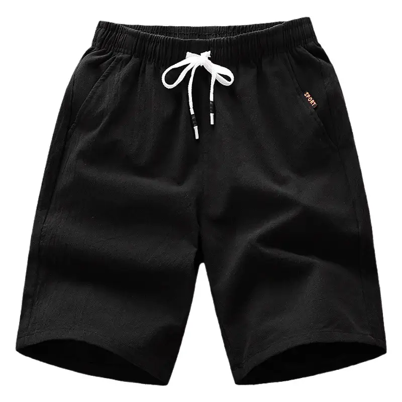 Men Black Breathable Shorts Large Casual Summer Pants