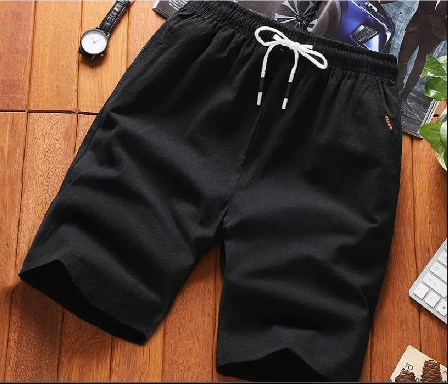 Men Black Breathable Shorts Large Casual Summer Pants — feature 18