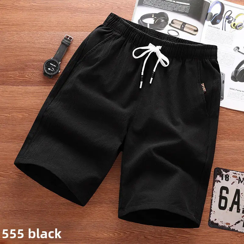 Men Black Breathable Shorts Large Casual Summer Pants - Image 11