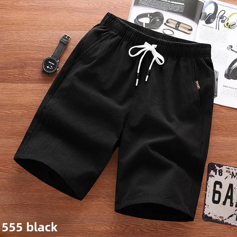 Men Black Breathable Shorts Large Casual Summer Pants - Image 9
