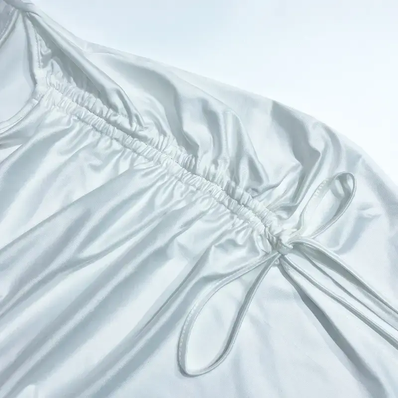 White Off-Shoulder High Split Hip Dress for Women — feature 32