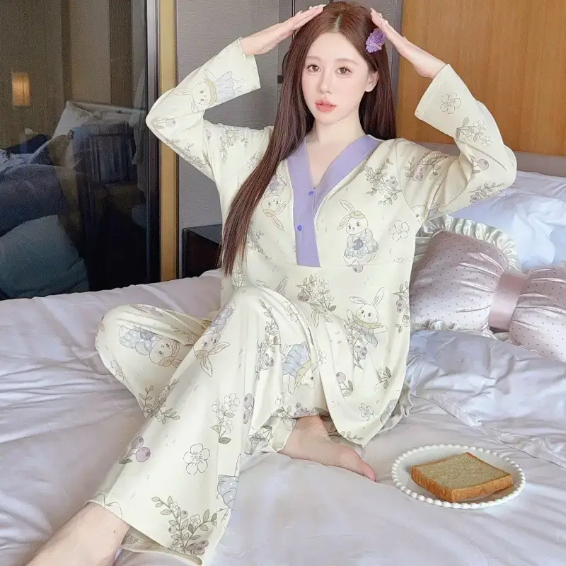 Moon-themed Nursing Kimono Pajamas for Pregnant Women — feature 17