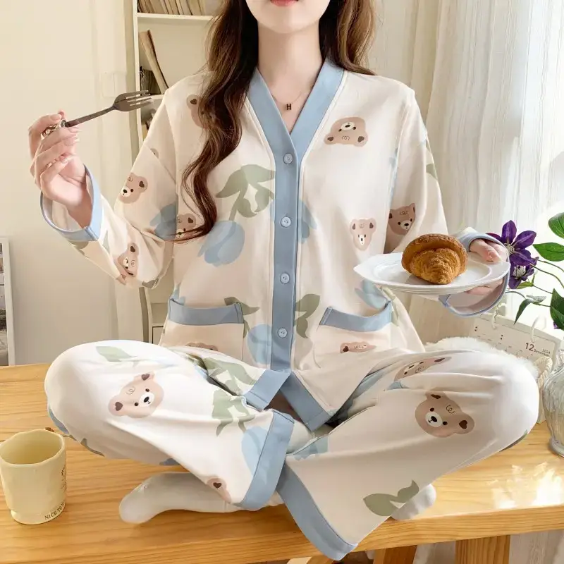 Moon-themed Nursing Kimono Pajamas for Pregnant Women — feature 33