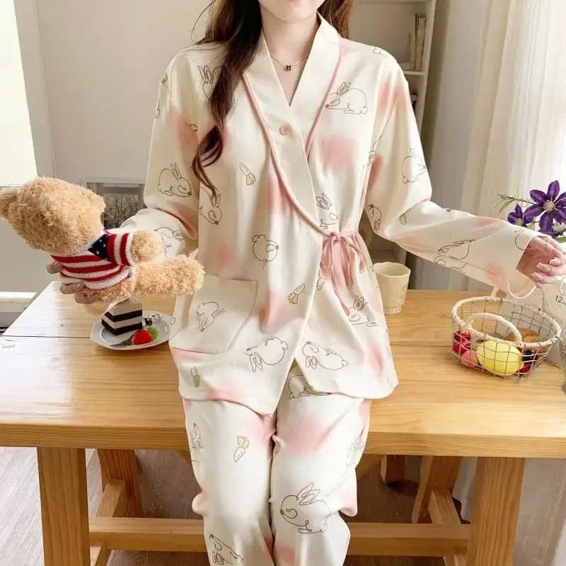 Moon-themed Nursing Kimono Pajamas for Pregnant Women — feature 37