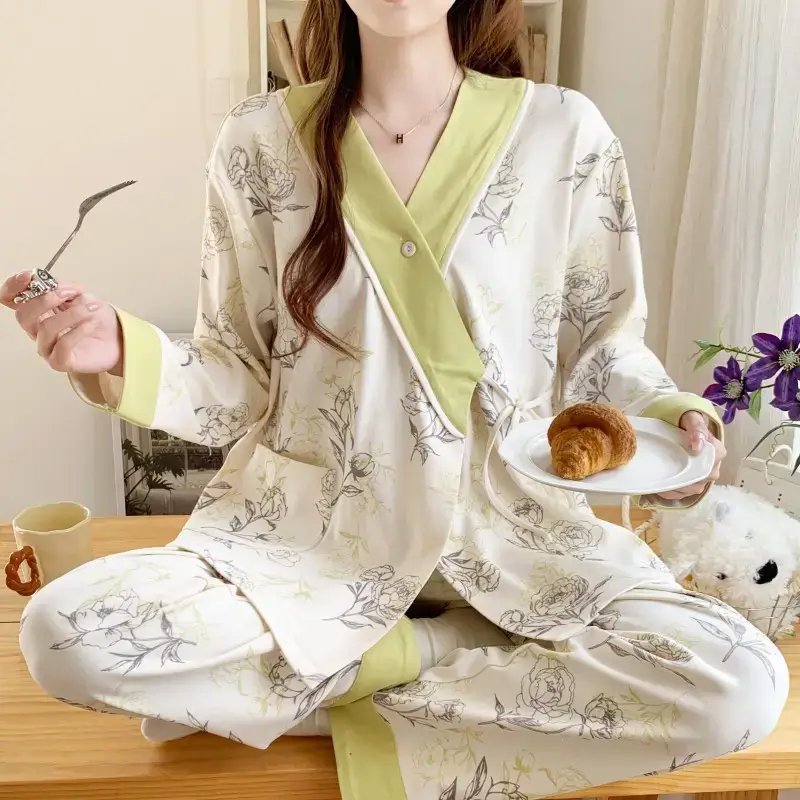 Moon-themed Nursing Kimono Pajamas for Pregnant Women — feature 38