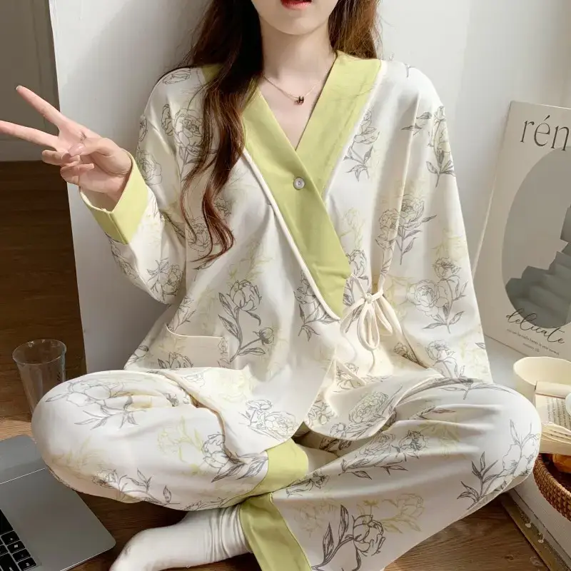 Moon-themed Nursing Kimono Pajamas for Pregnant Women — feature 39