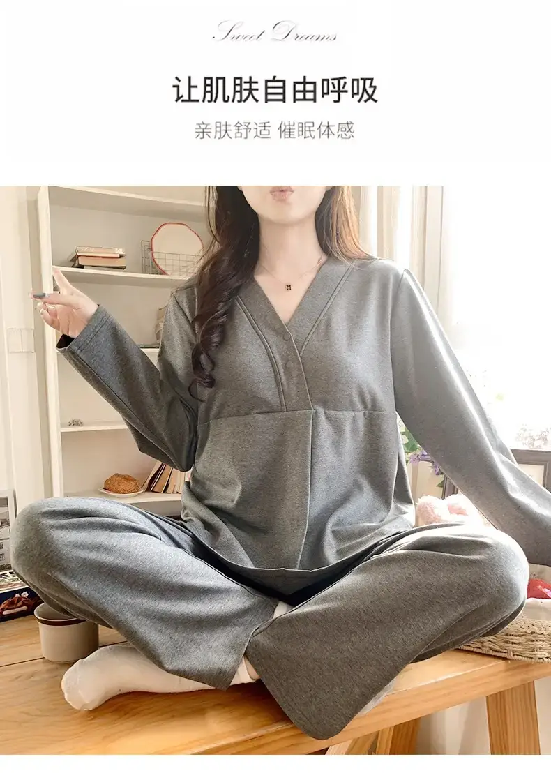 Moon-themed Nursing Kimono Pajamas for Pregnant Women — feature 43