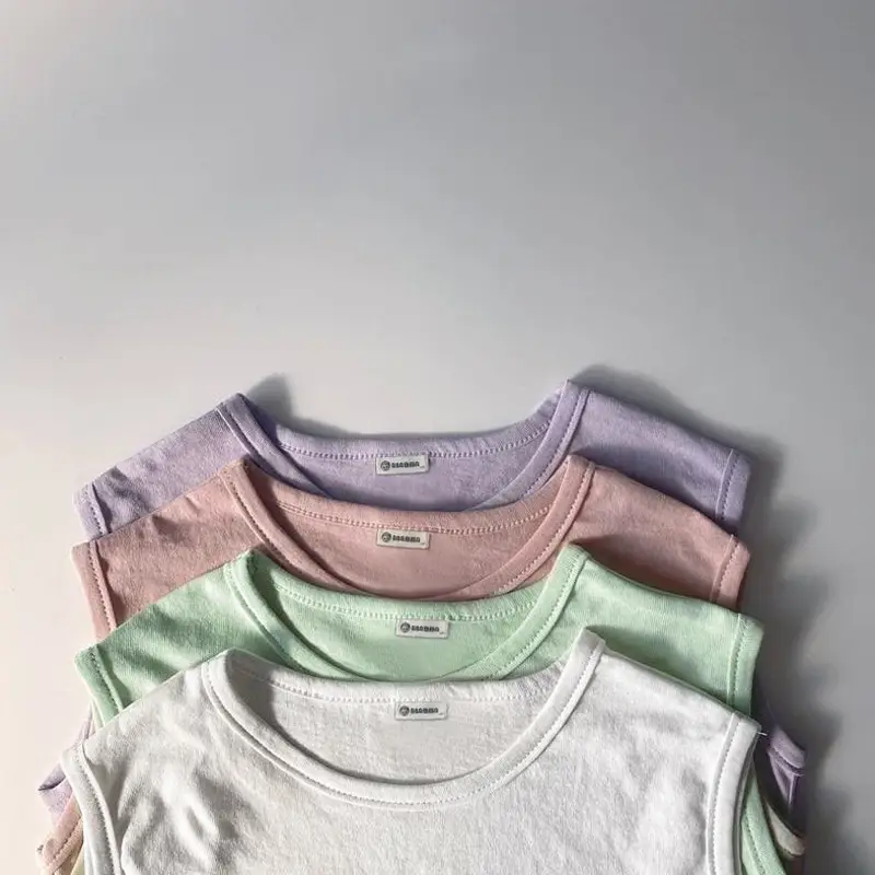 2026 Korean Style Kids T-Shirt Tops Summer Thin Wide Edge Slit - Image 7