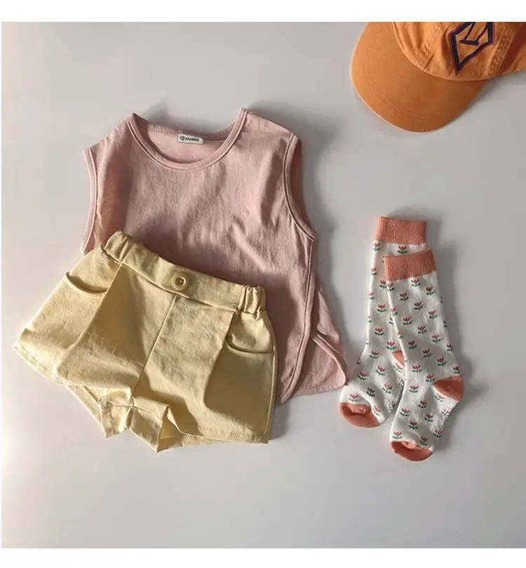 2026 Korean Style Kids T-Shirt Tops Summer Thin Wide Edge Slit — feature 15