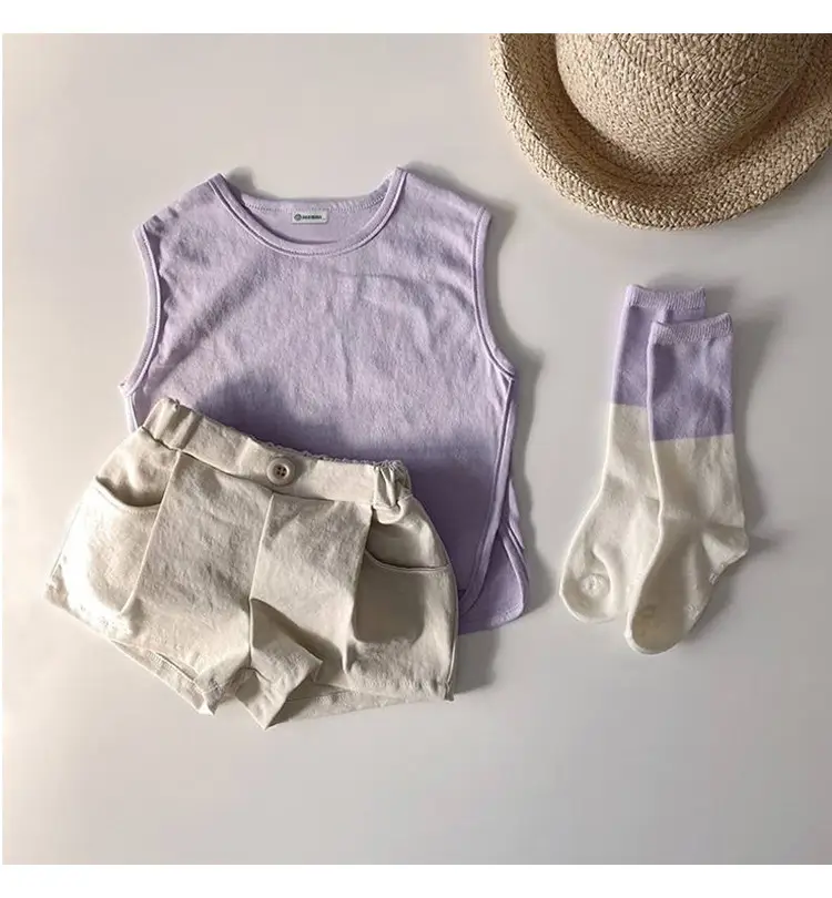 2026 Korean Style Kids T-Shirt Tops Summer Thin Wide Edge Slit — feature 16
