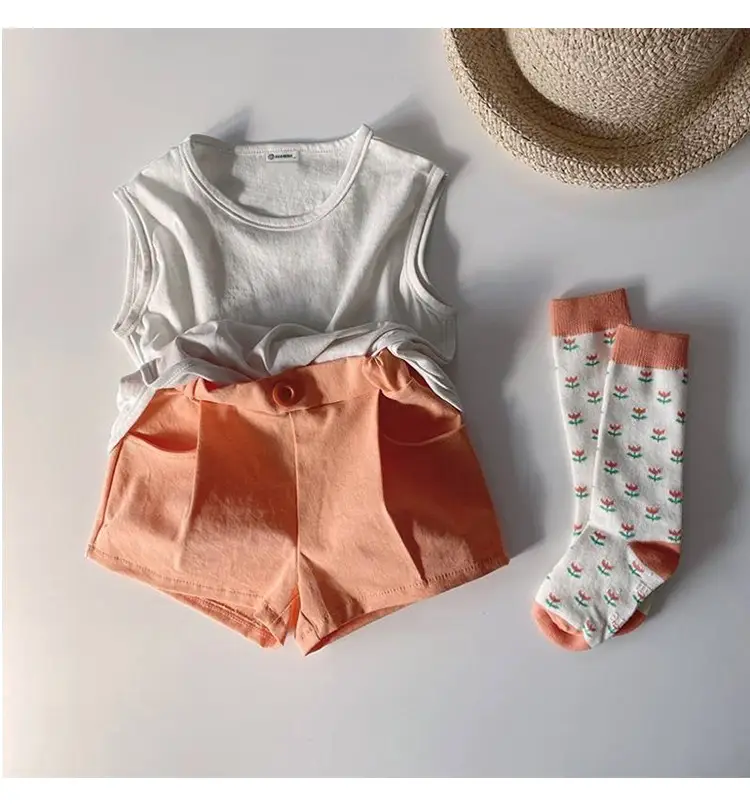 2026 Korean Style Kids T-Shirt Tops Summer Thin Wide Edge Slit — feature 17