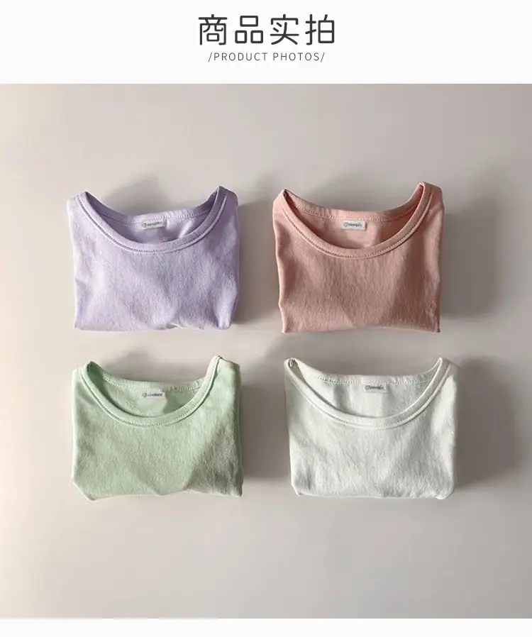 2026 Korean Style Kids T-Shirt Tops Summer Thin Wide Edge Slit — feature 5