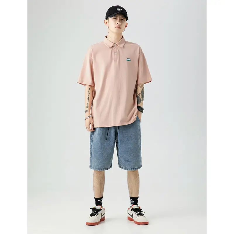 Men's Han Lu Polo Shirt Light Pink 2025 Summer - Image 6