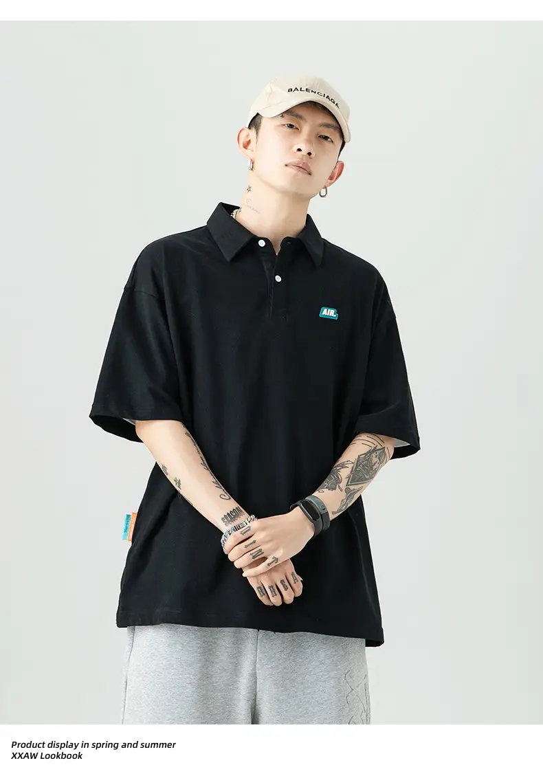 Men's Han Lu Polo Shirt Light Pink 2025 Summer — feature 14