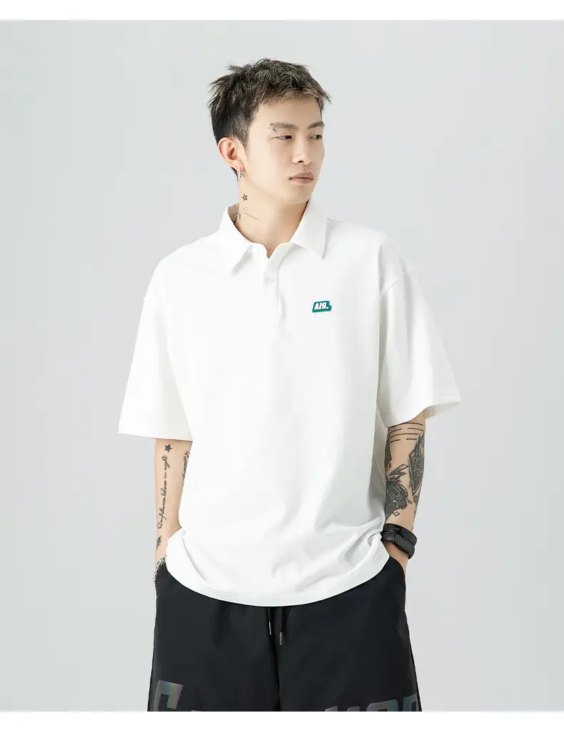 Men's Han Lu Polo Shirt Light Pink 2025 Summer — feature 16