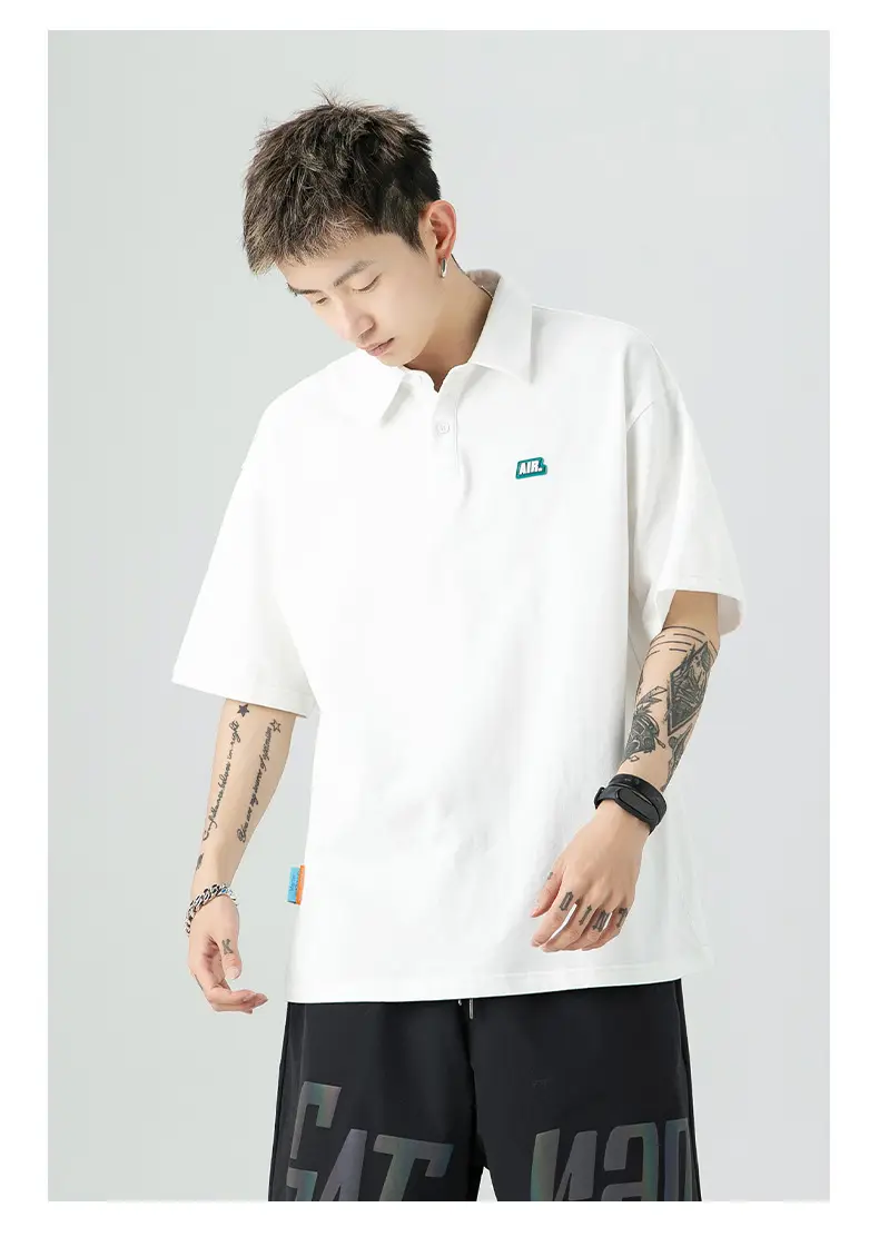 Men's Han Lu Polo Shirt Light Pink 2025 Summer — feature 17