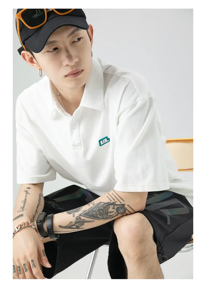 Men's Han Lu Polo Shirt Light Pink 2025 Summer — feature 21