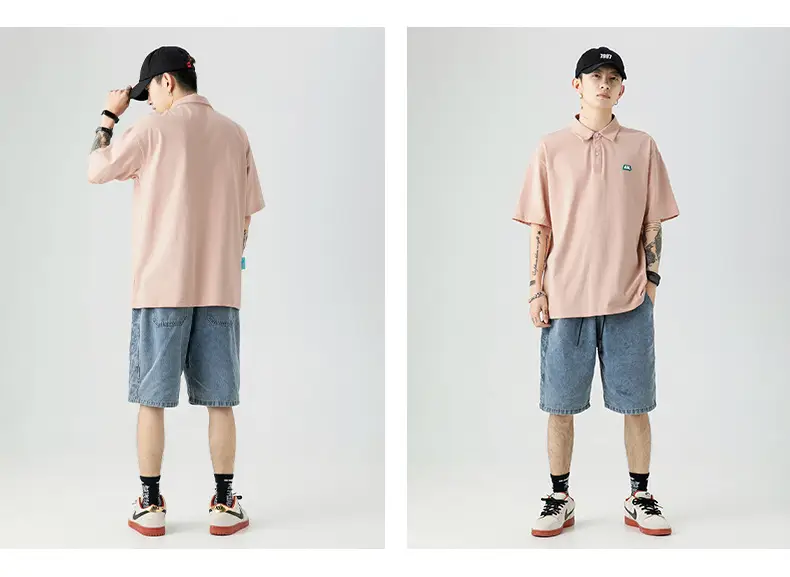 Men's Han Lu Polo Shirt Light Pink 2025 Summer — feature 25