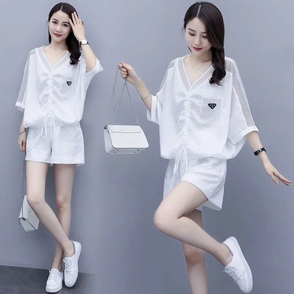White 2-Piece Casual Suit for Plus Size Women - Image 4