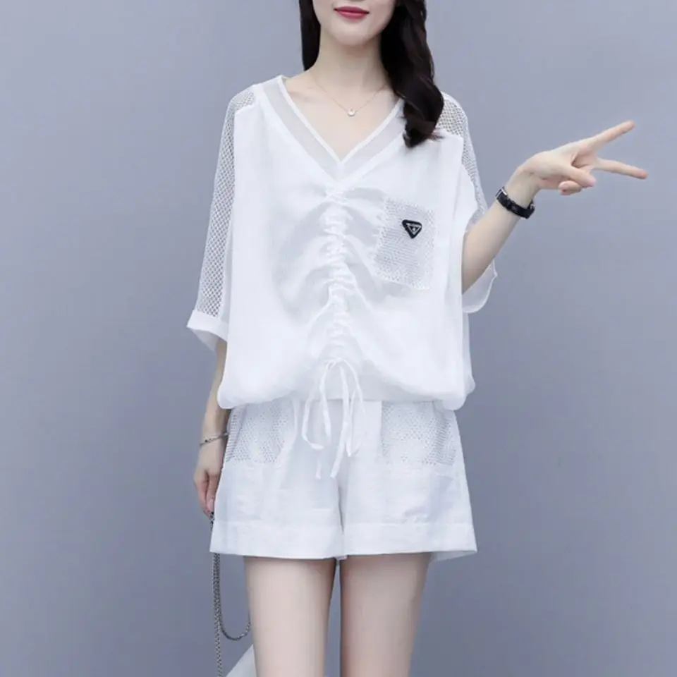 White 2-Piece Casual Suit for Plus Size Women - Image 5