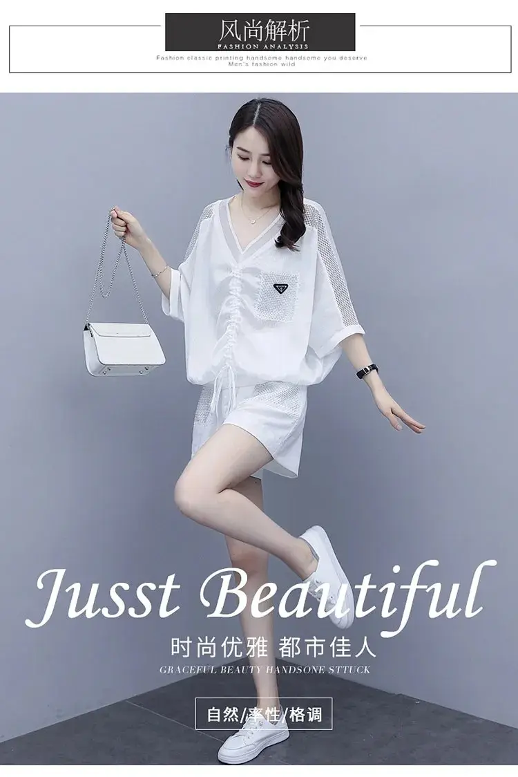 White 2-Piece Casual Suit for Plus Size Women — feature 3