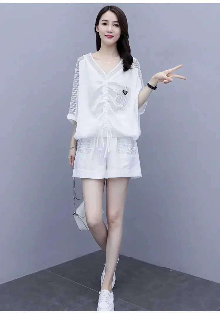 White 2-Piece Casual Suit for Plus Size Women — feature 4
