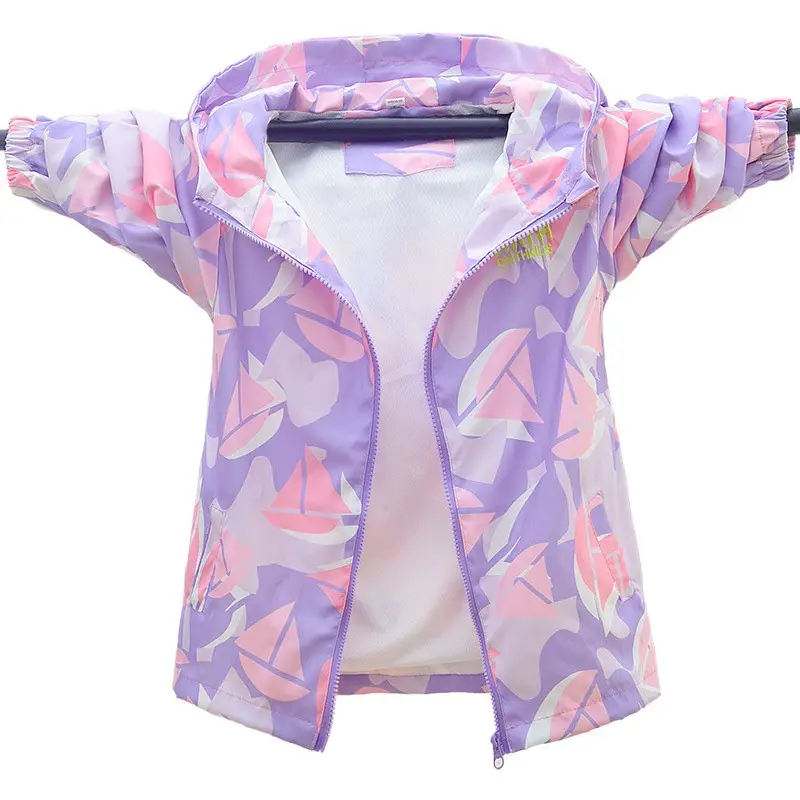 Girls' Purple Butterfly Windbreaker 2025