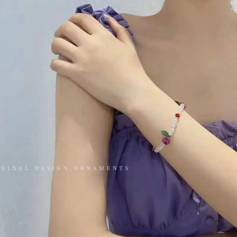 Cute Crystal Fruit Beaded Bracelet for Girls - Image 9