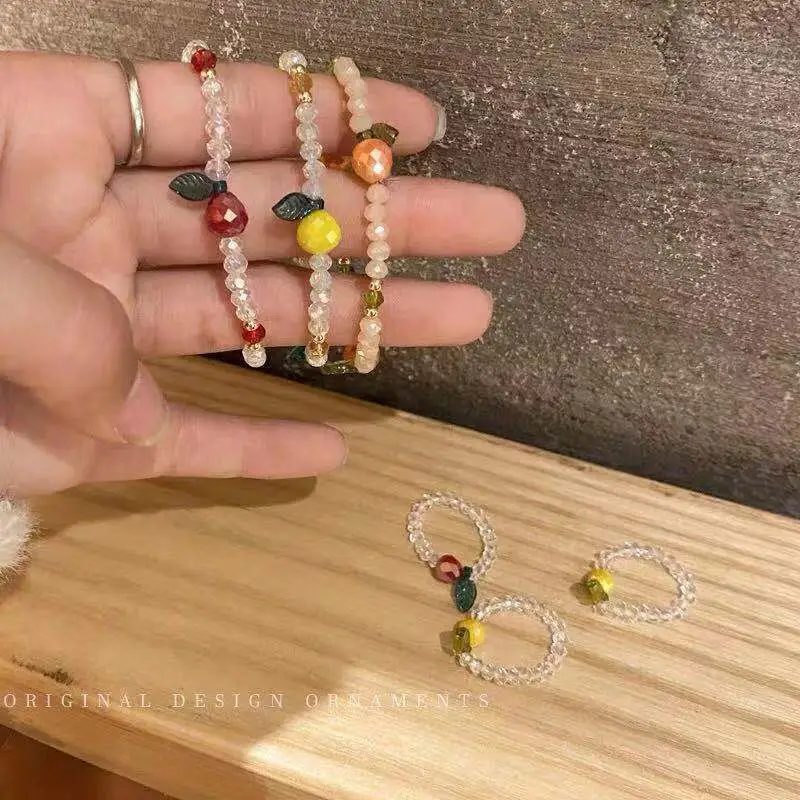 Cute Crystal Fruit Beaded Bracelet for Girls - Image 10