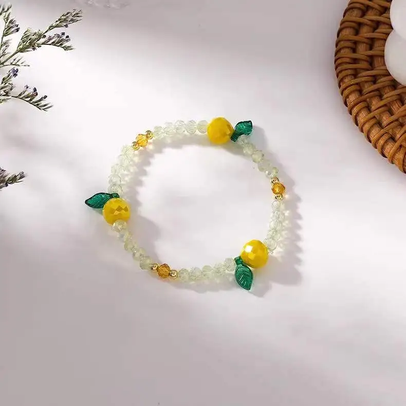 Cute Crystal Fruit Beaded Bracelet for Girls - Image 2