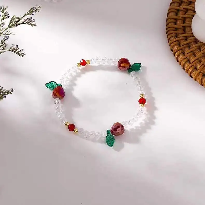 Cute Crystal Fruit Beaded Bracelet for Girls - Image 3