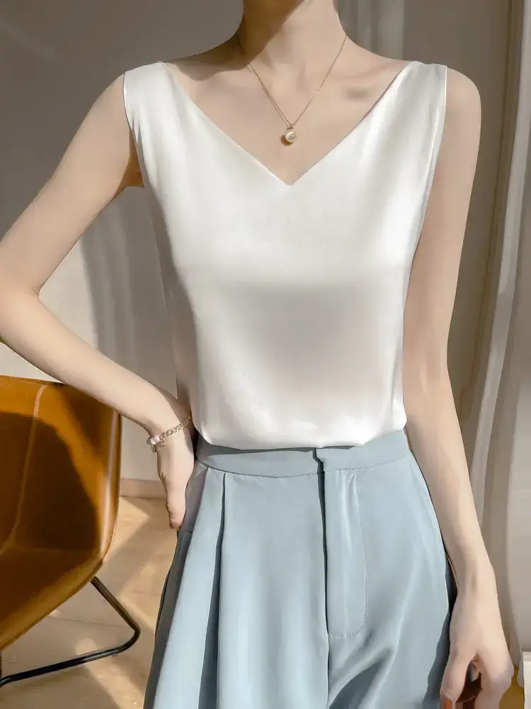 White Base Layer Top for Women Plus Size Summer Wear - Image 19