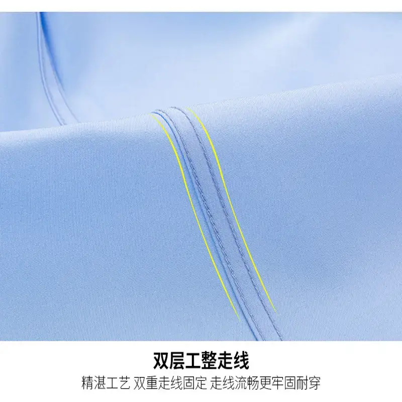 Men Cotton Striped Shirt Light Blue Square Neck - Image 16