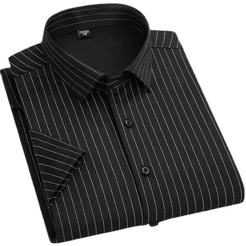 Men Cotton Striped Shirt Light Blue Square Neck - Image 17