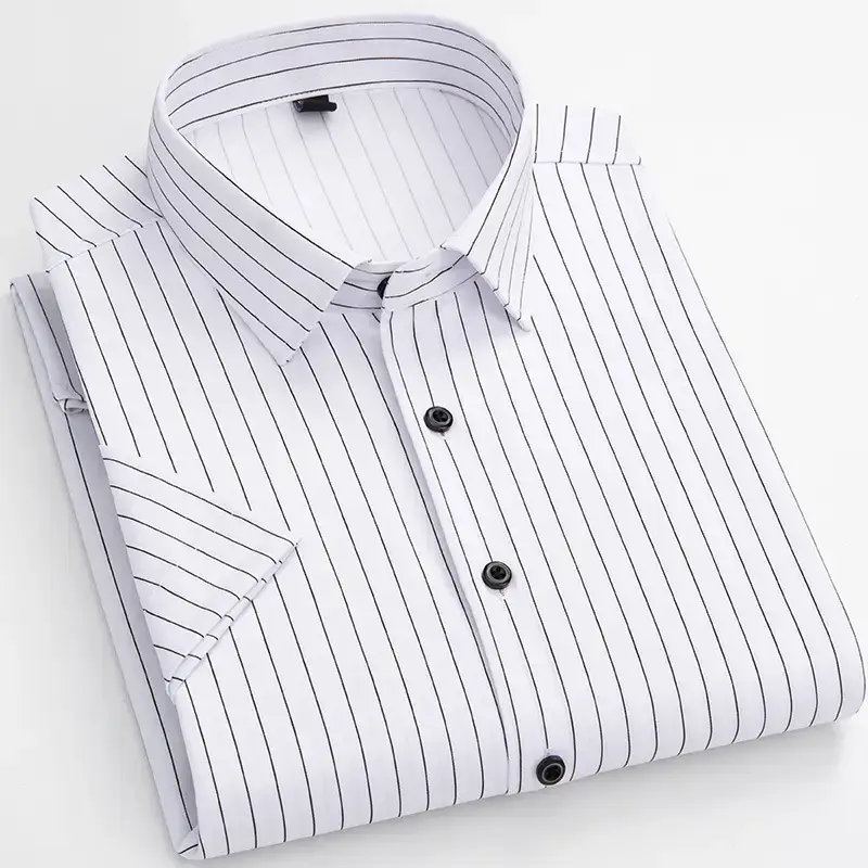Men Cotton Striped Shirt Light Blue Square Neck - Image 10