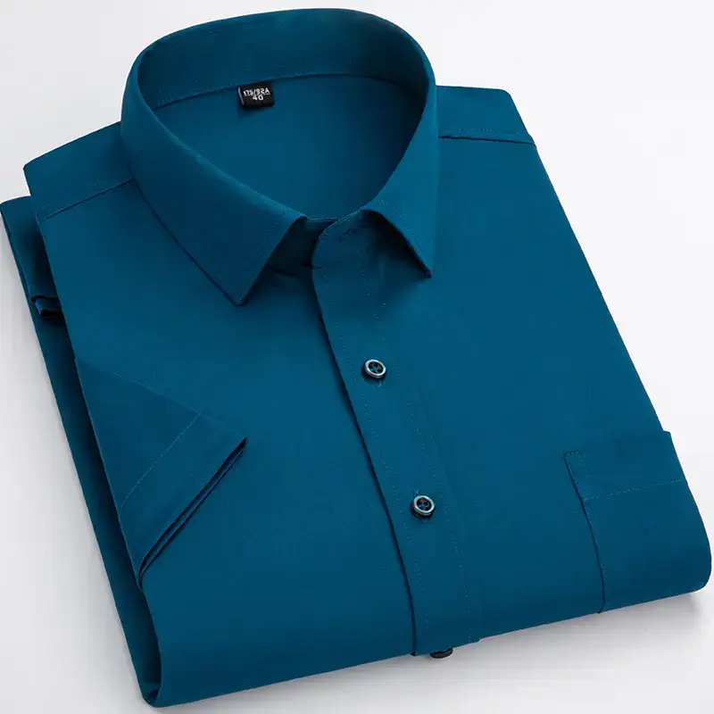 Men Cotton Striped Shirt Light Blue Square Neck - Image 5