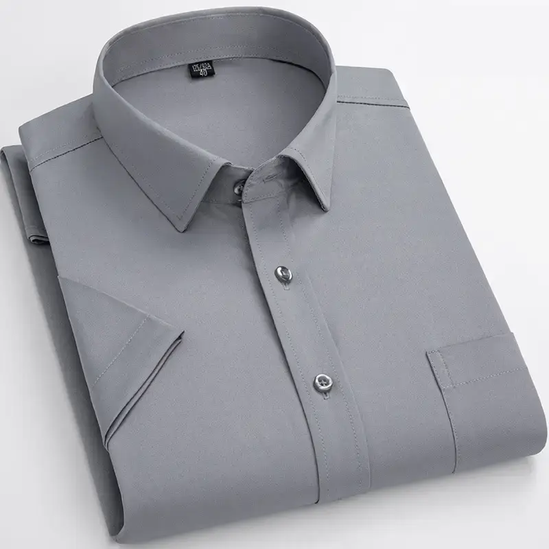 Men Cotton Striped Shirt Light Blue Square Neck - Image 8