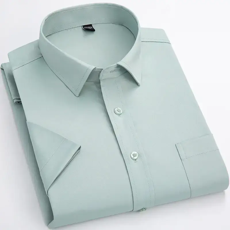 Men Cotton Striped Shirt Light Blue Square Neck - Image 9