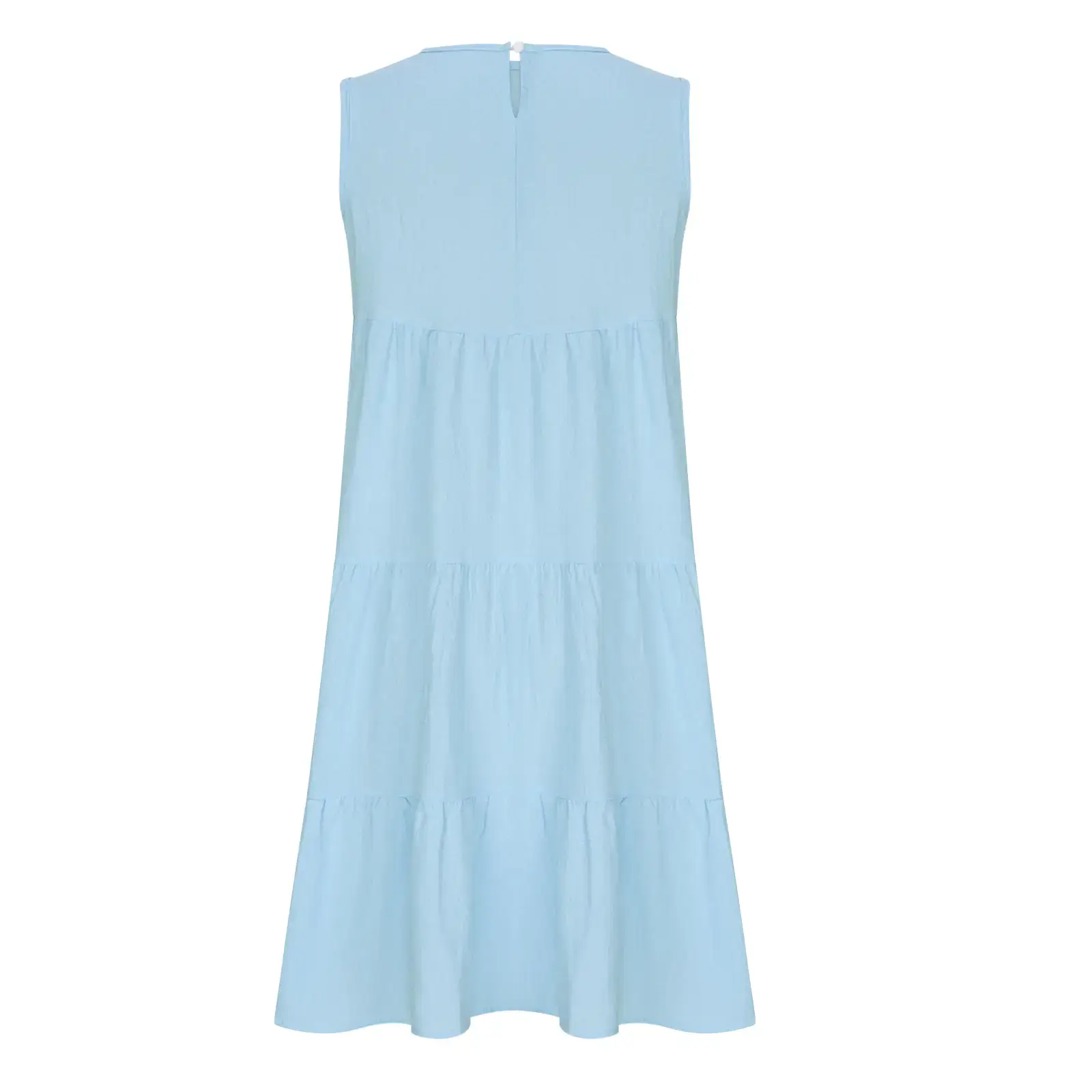 Women Cotton Linen Sleeveless Patchwork Dress Pink — feature 11