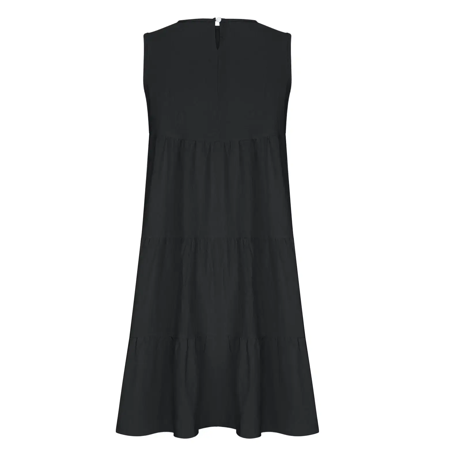 Women Cotton Linen Sleeveless Patchwork Dress Pink — feature 35