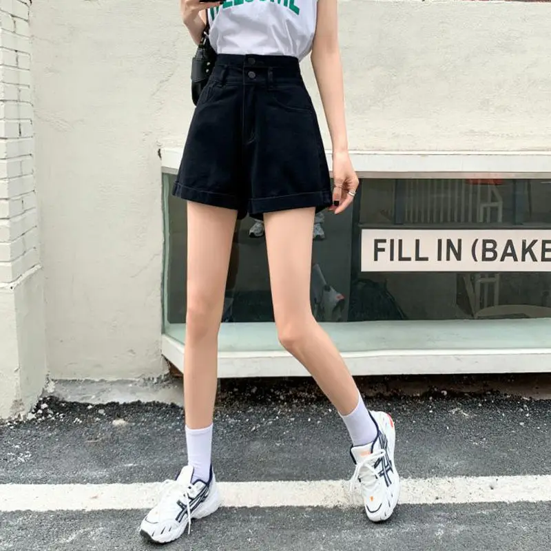 Women Denim Shorts Summer 2021 Loose Wide Leg Slimming — feature 10