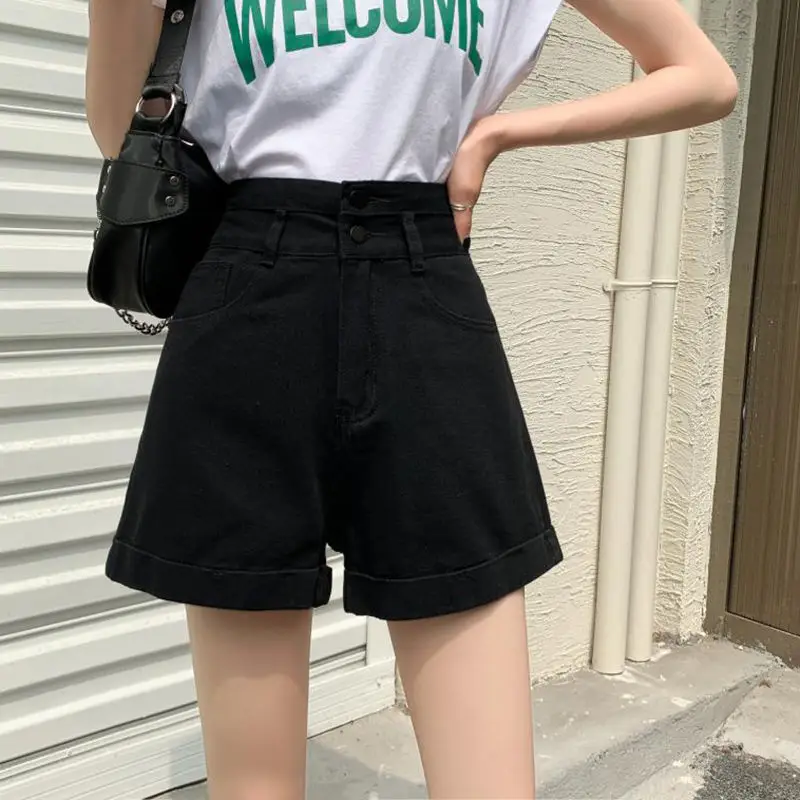Women Denim Shorts Summer 2021 Loose Wide Leg Slimming — feature 11