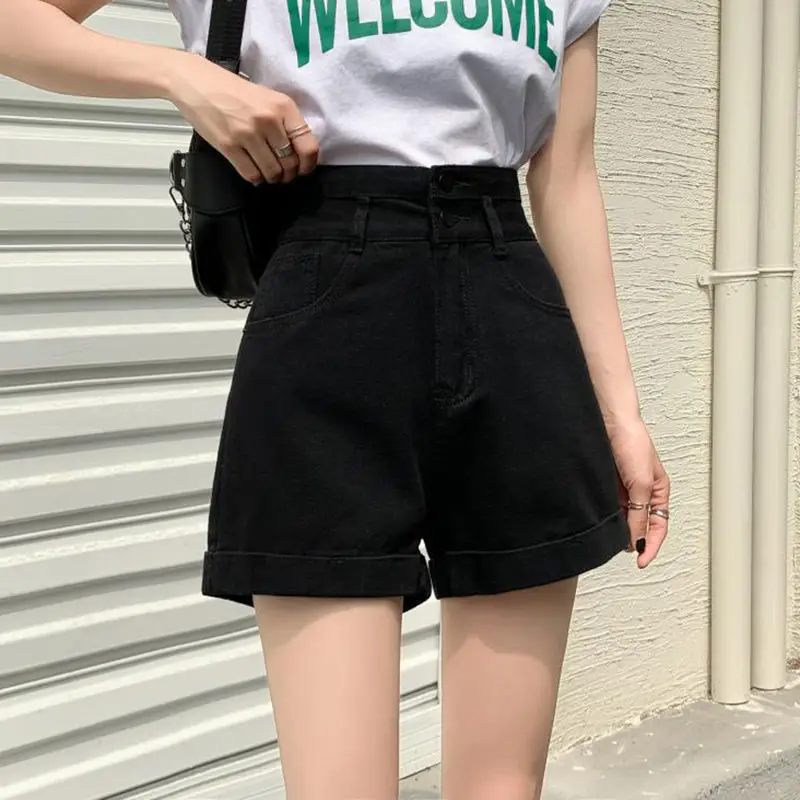 Women Denim Shorts Summer 2021 Loose Wide Leg Slimming — feature 12